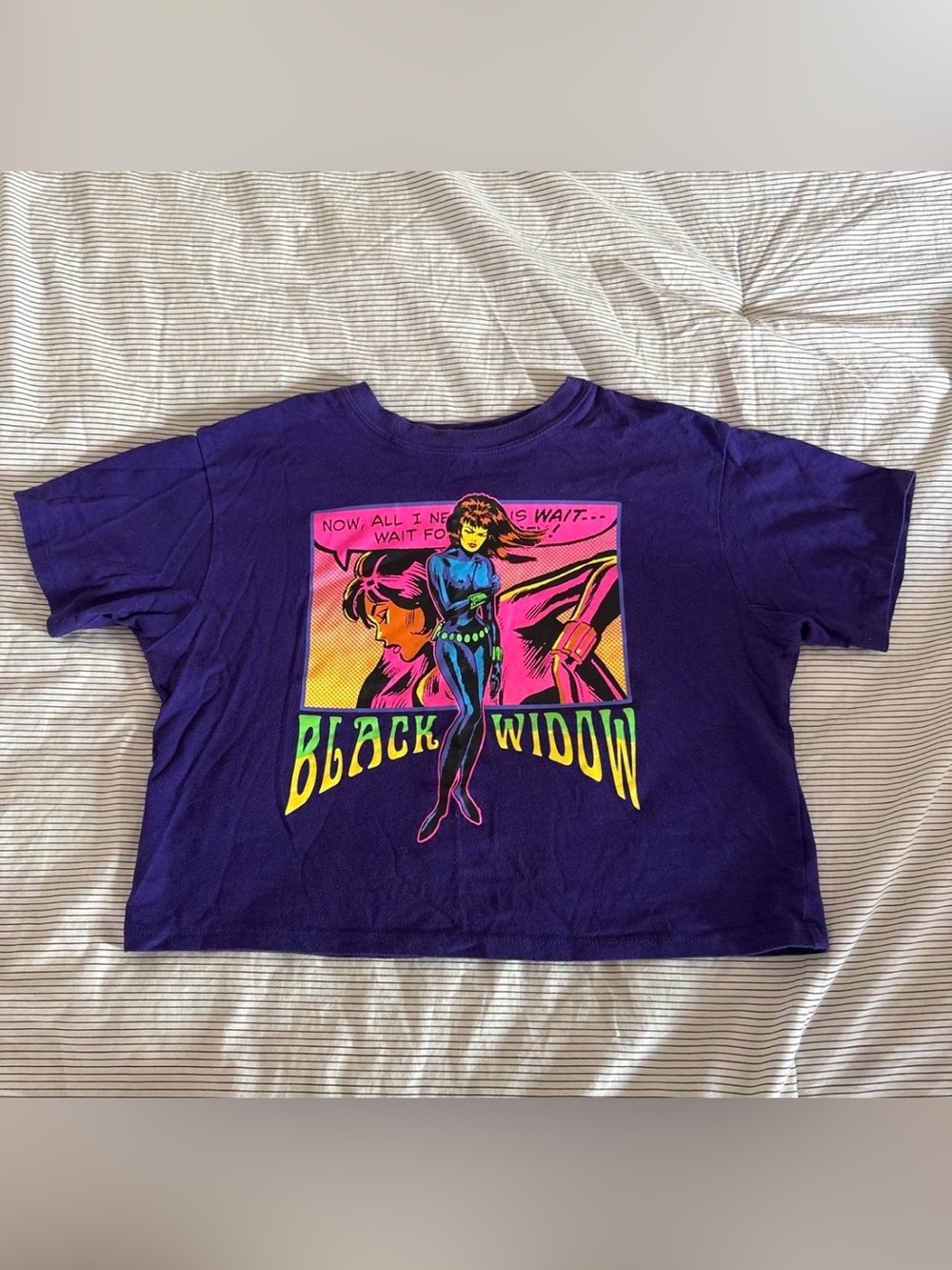 Marvel Purple Black Widow Graphic Short Sleeve Tee
